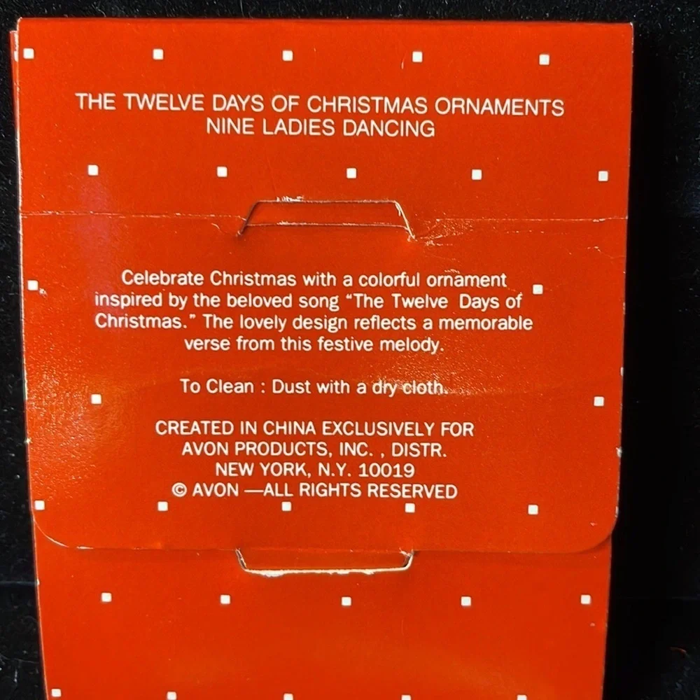 Avon Vintage “The Twelve Days of Christmas Ornaments- Nine Ladies Dancing” Metal